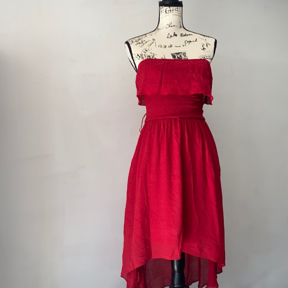 By & By Small Chili Pepper Strapless Summer Dress